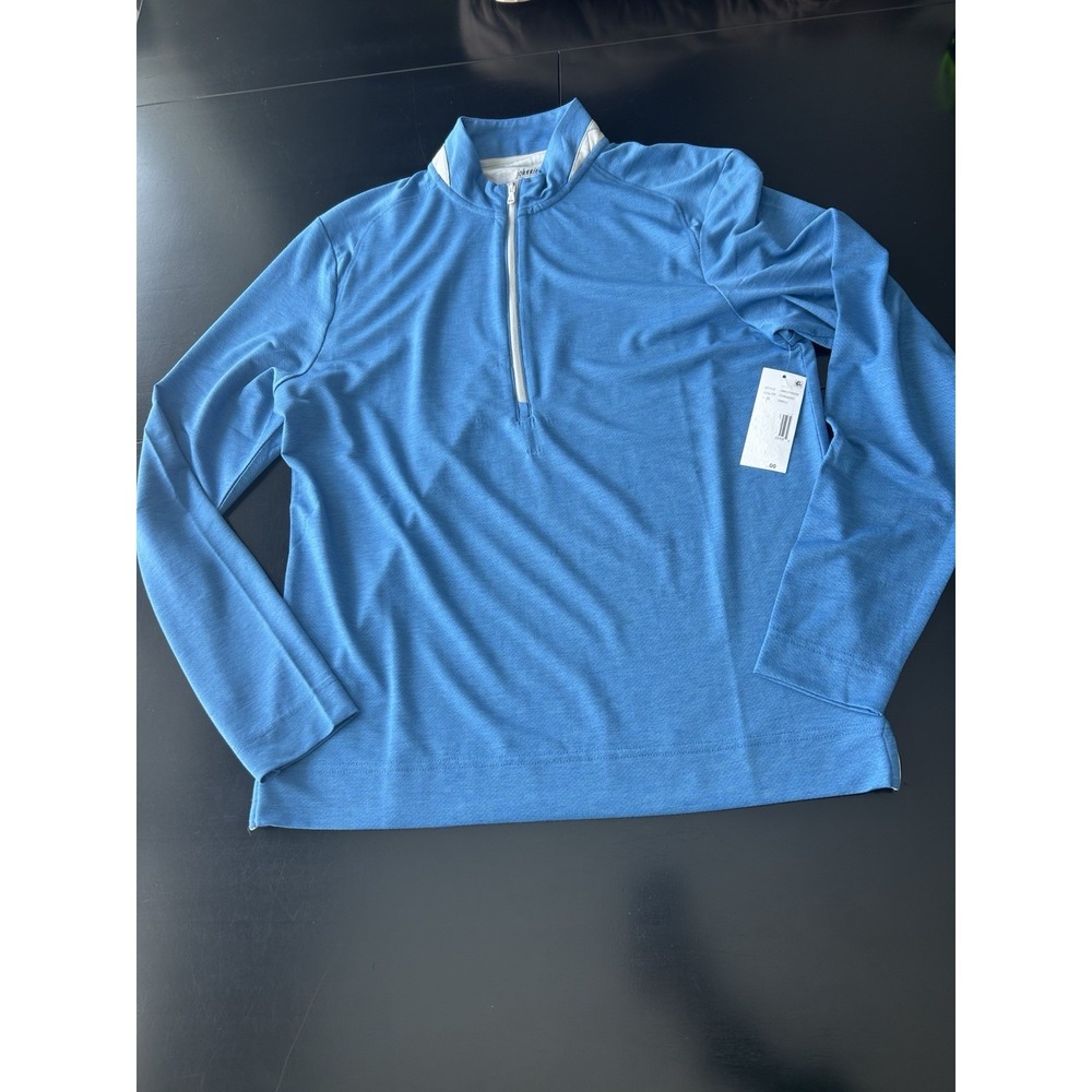 Men's Johnnie o Small Performance Shirt S Blue Half Zip Activewear Golf